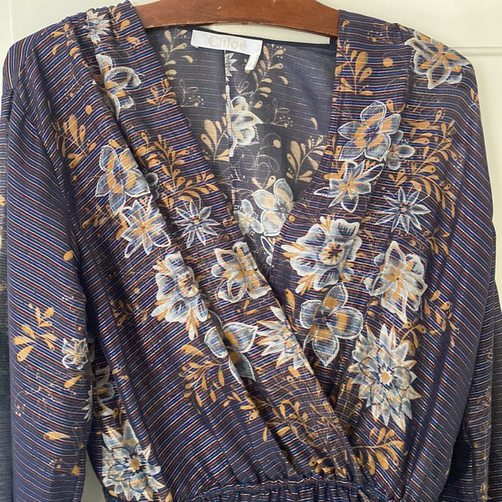 Multicolor Dark Navy Chloé Jumpsuit - Picture 4 of 16